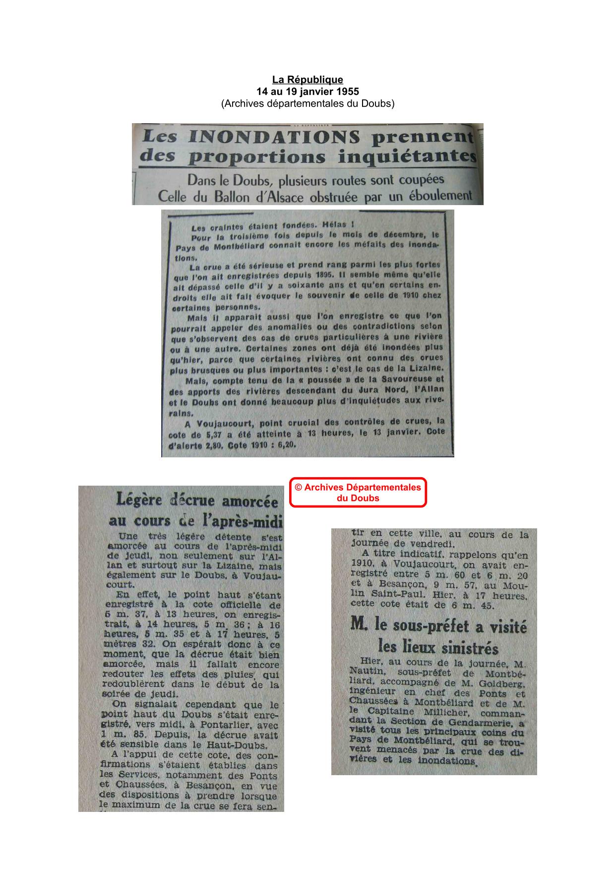 Journal - La République - 1955 - Pays de Montbéliard - Partie 2