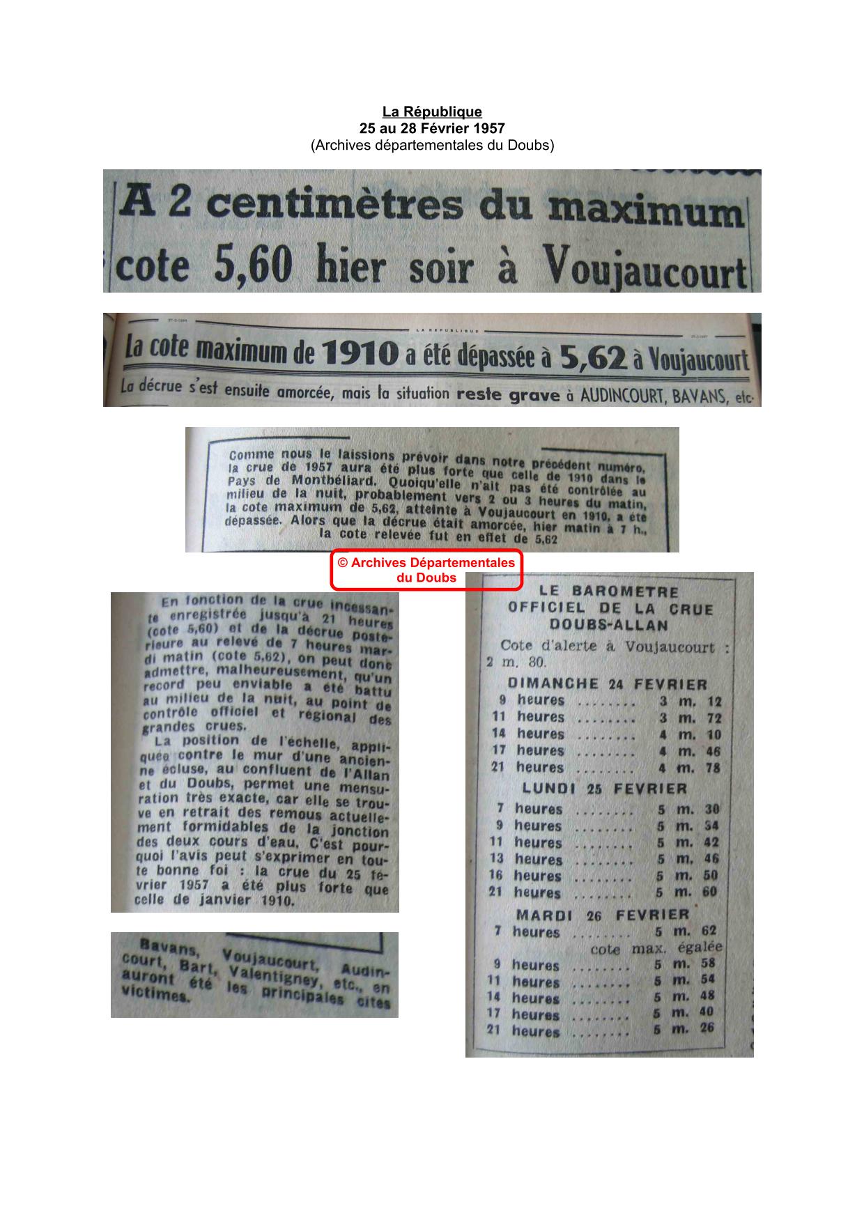 Journal - La République - 1957 - Pays de Montbéliard - Partie 2