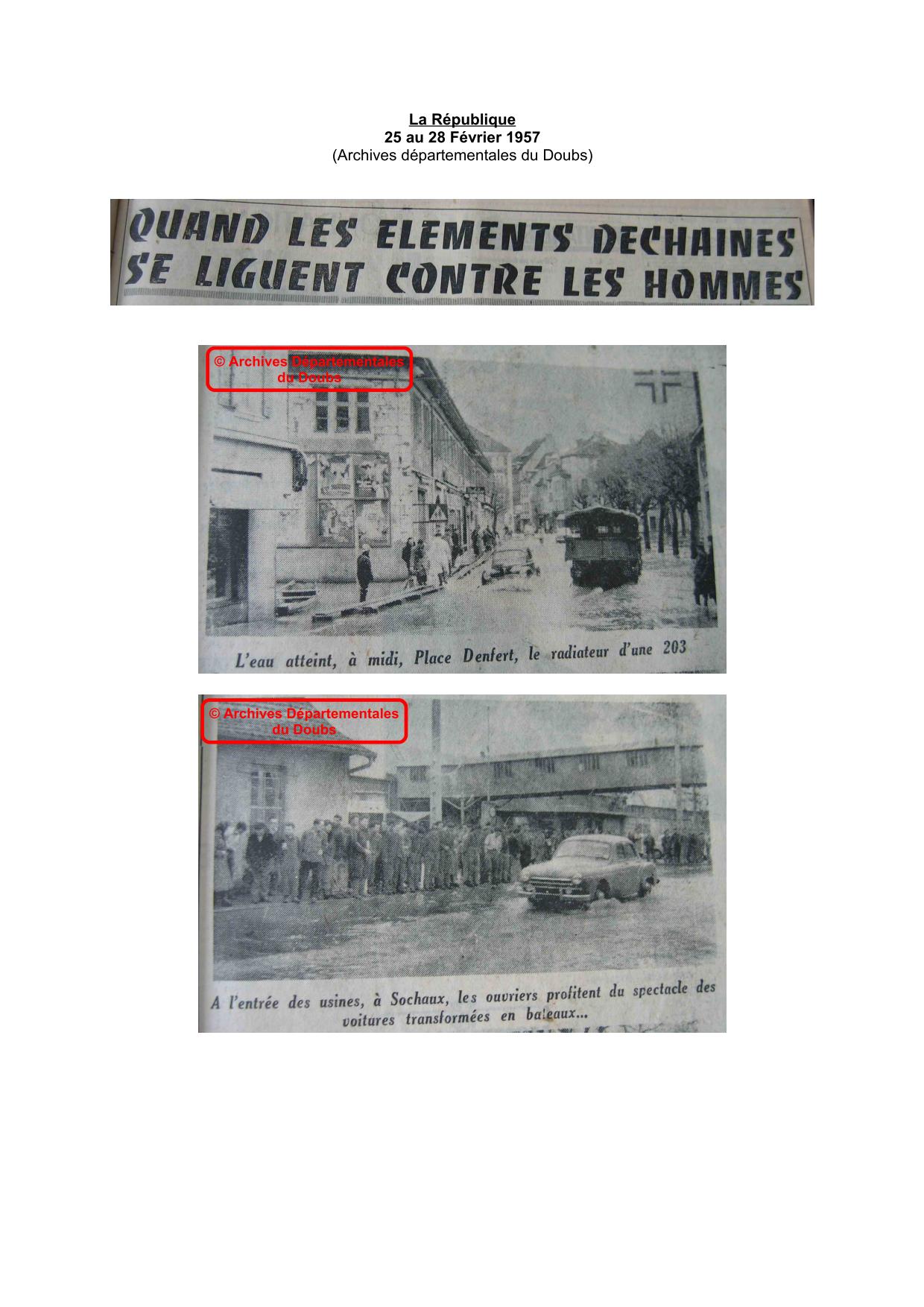 Journal - La République - 1957 - Pays de Montbéliard - Partie 3 (photos)
