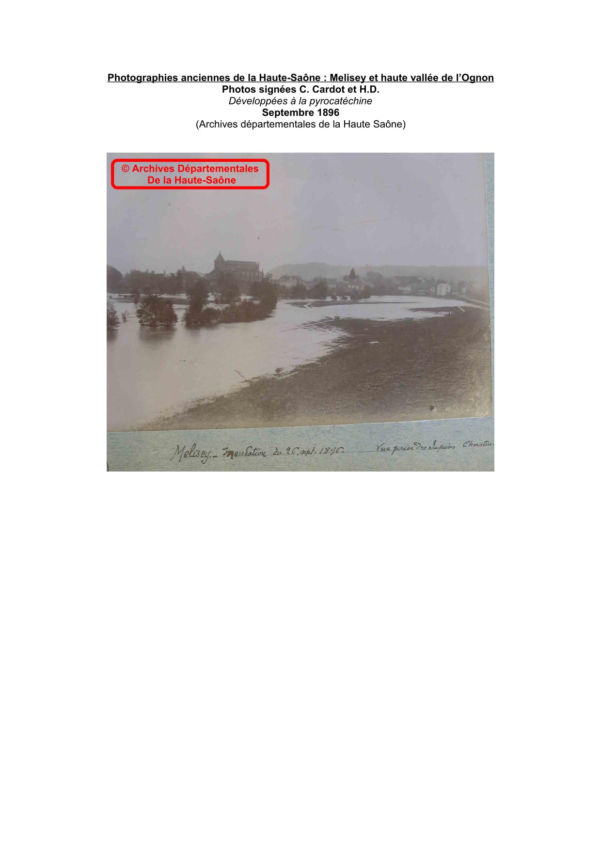 Photographies anciennes de la Haute-Saône : Melisey et haute vallée de l’Ognon – 1896