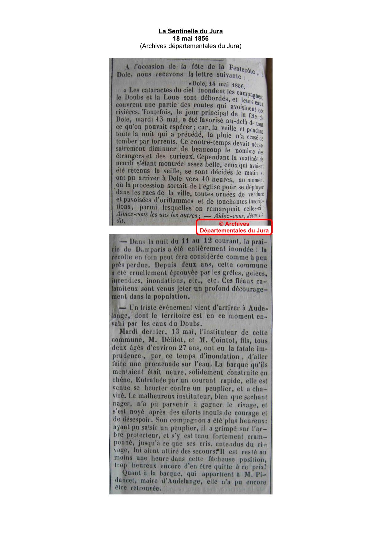 Journal - La Sentinelle du Jura - 1856 - Partie 2