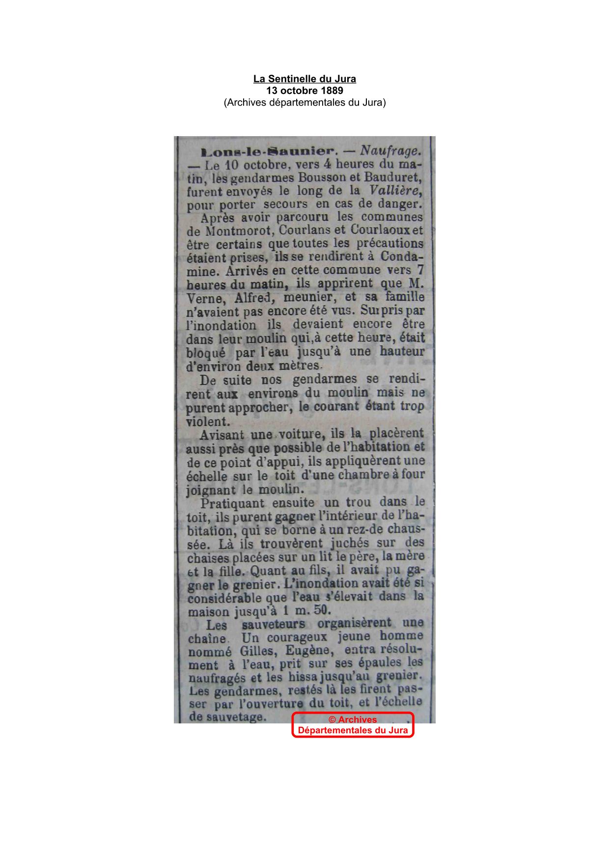 Journal - La Sentinelle du Jura - octobre 1889 - Partie 2