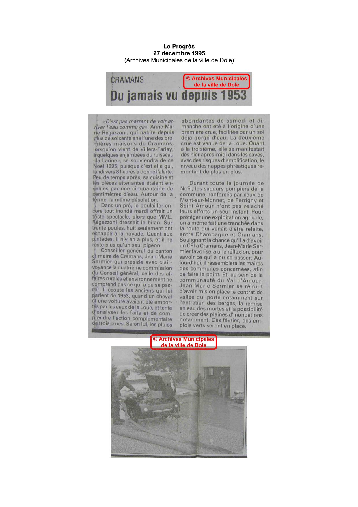 Journal - Le Progrès - 1996 – Cramans