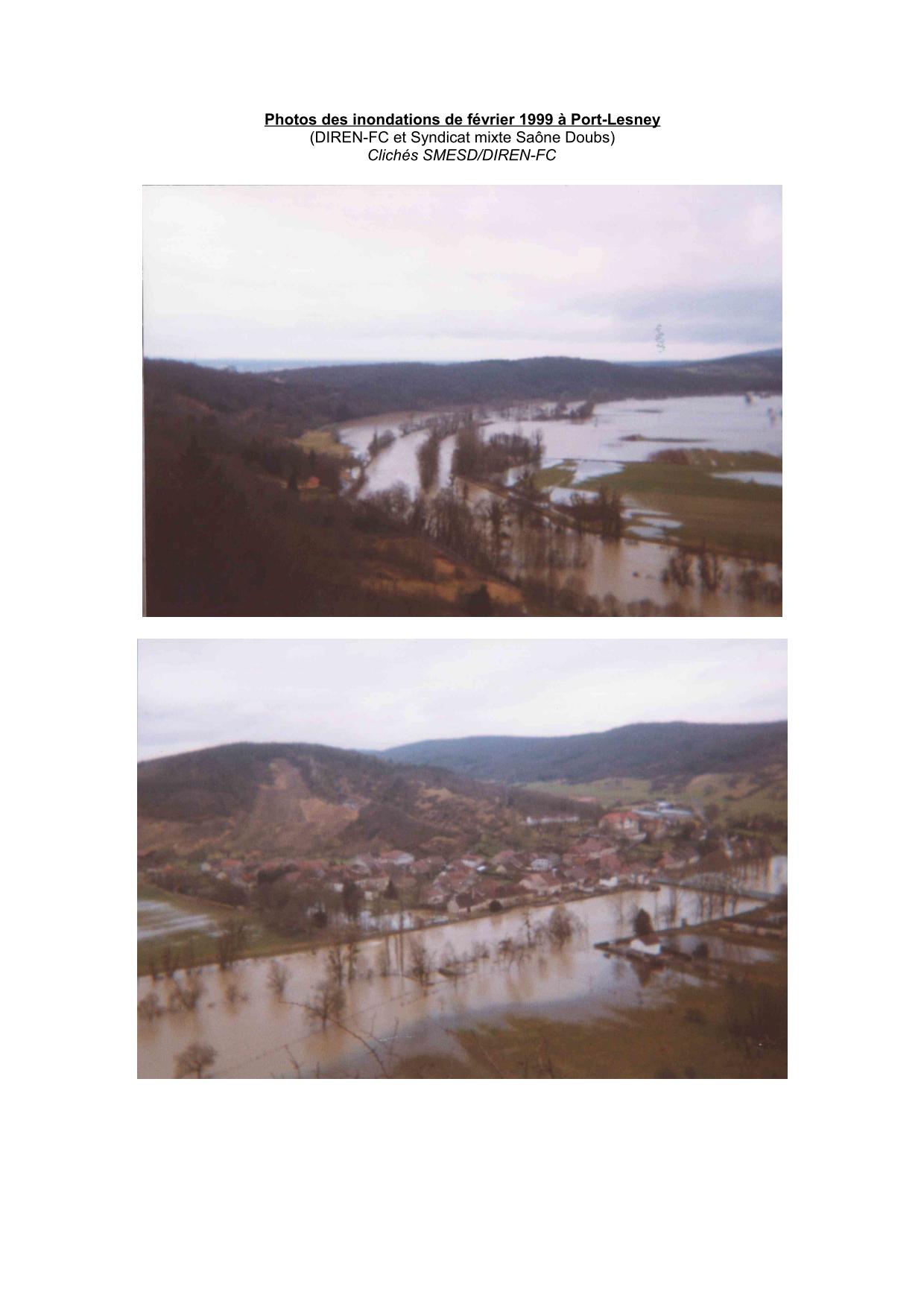 Photos des inondations de février 1999 à Port-Lesney