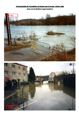 Photographies de l’inondation de Bavans par le Doubs - février 1999