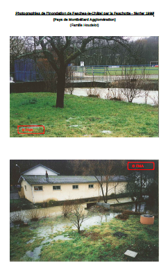 Photographies de l’inondation de Fesches-le-Châtel par la Feschotte - février 1999