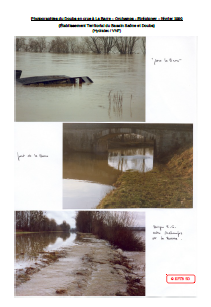 Photographies du Doubs en crue à La Barre – Orchamps - Etrépigney – février 1990