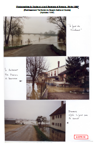 Photographies du Doubs en crue à Baverans et Brevans - février 1990