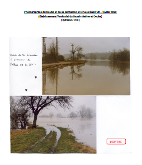 Photographies du Doubs et de sa dérivation en crue à Saint-Vit – février 1990