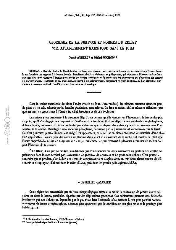 Publié dans  Sciences Géologiques, bulletins et mémoires Année 1977 30-4 pp. 297-302 