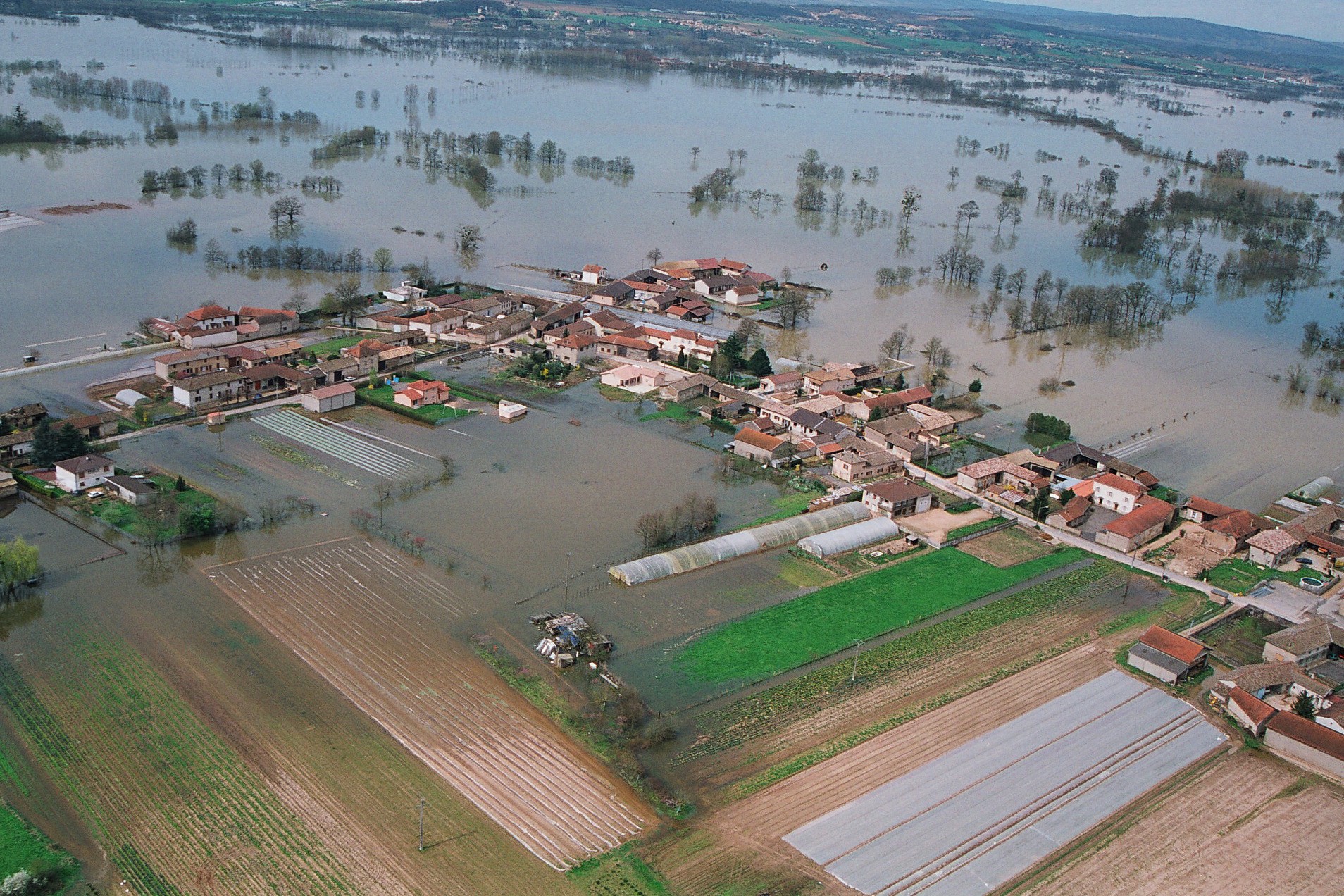 Crue de la Saône en 2001 à Feillens