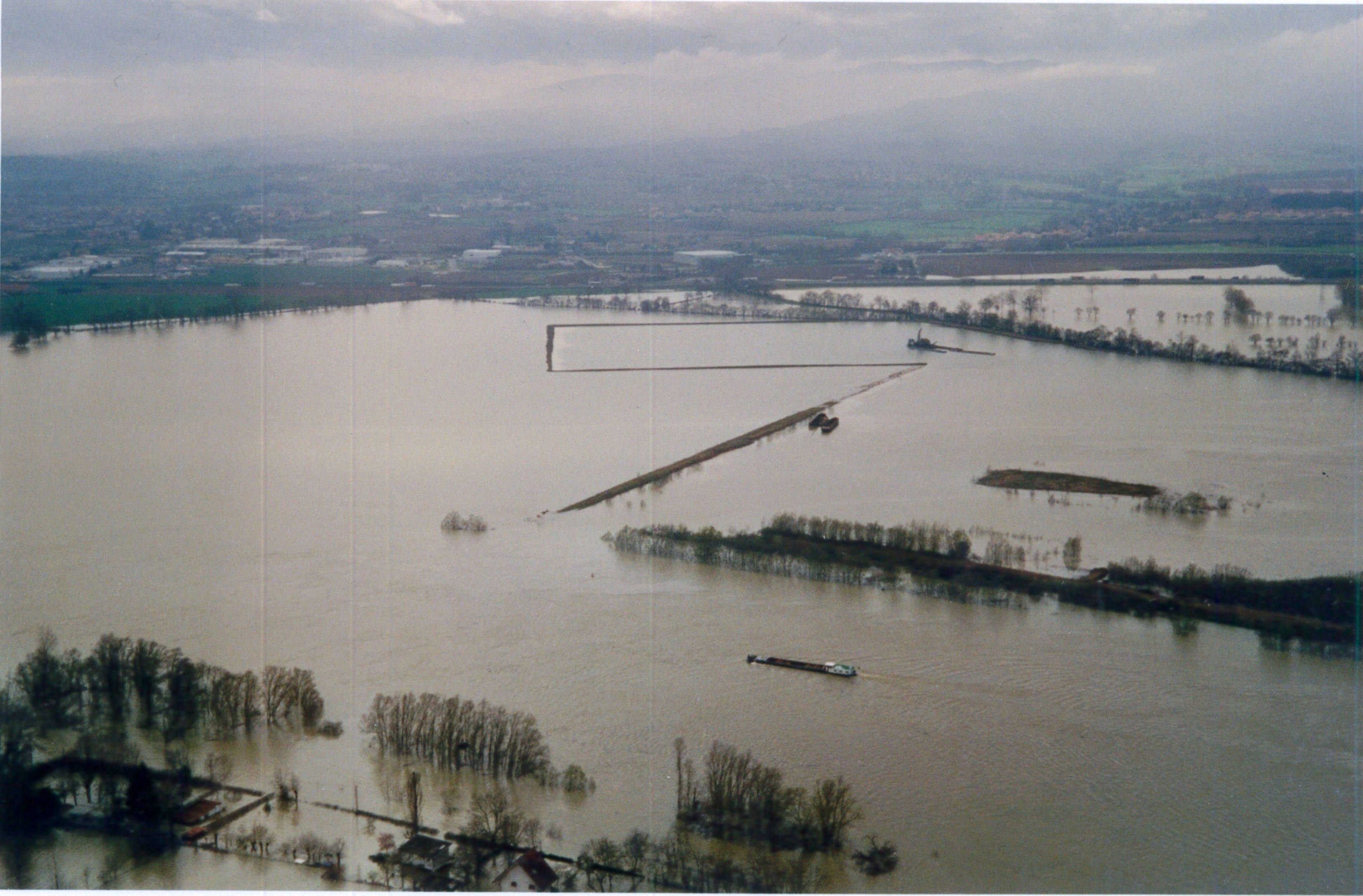 Crue de la Saône en 2001 à Fareins