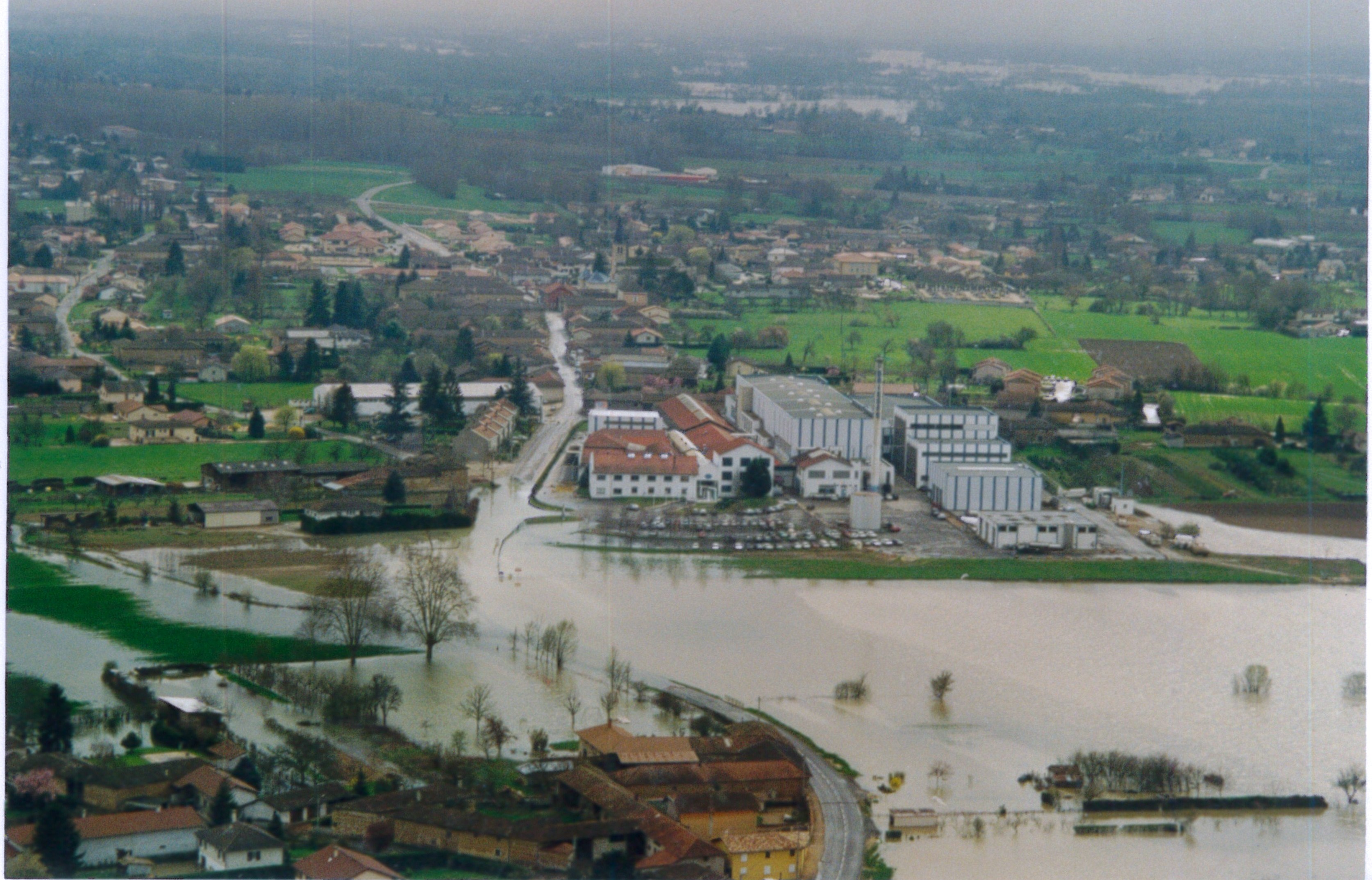 Crue de la Saône en 2001 à Grièges