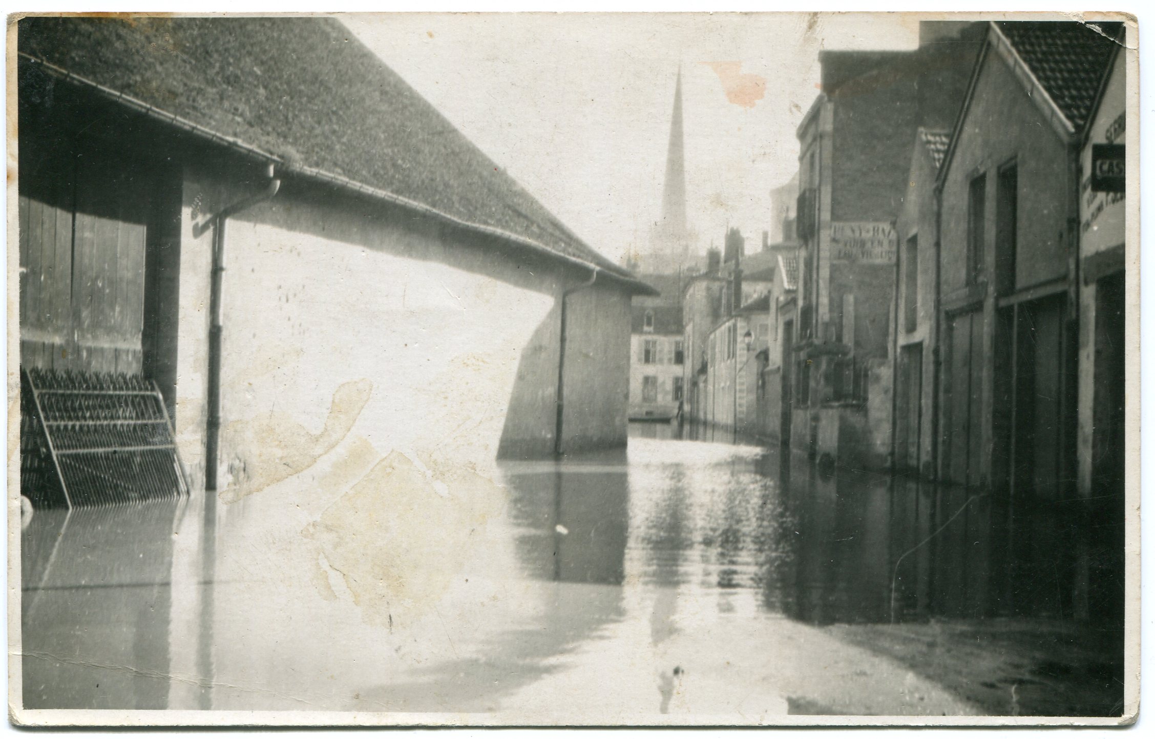 Crue de la Saône en 1955 à Auxonne