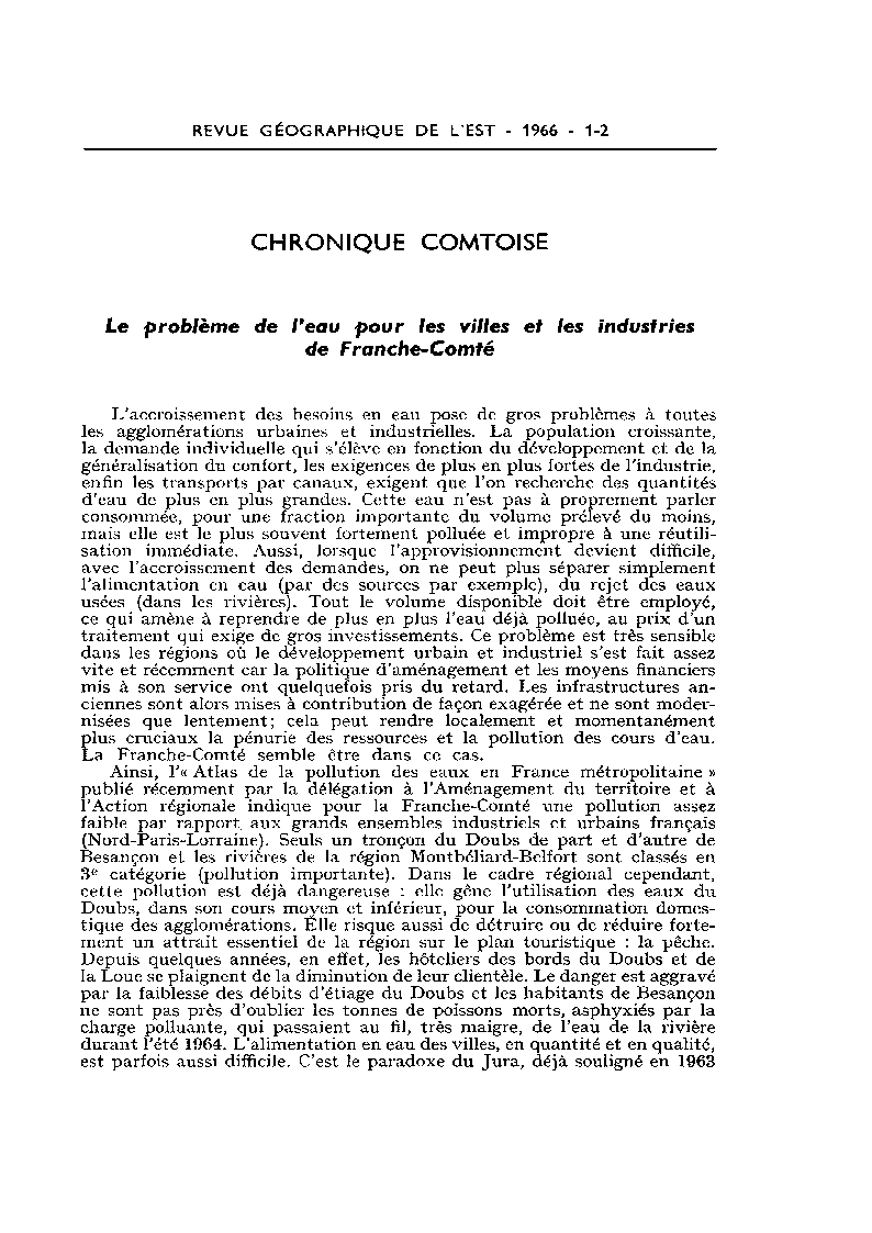 Publié dans la Revue Géographique de l'Est, tome 6, n°1-2, Janvier-juin 1966. pp. 171-186.
https://www.persee.fr/doc/rgest_0035-3213_1966_num_6_1_1961