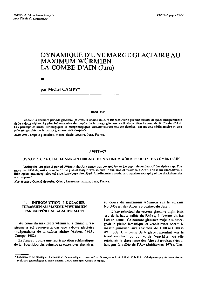 Publié dans le Bulletin de l'Association française pour l'étude du quaternaire, vol. 25, n°2-3, 1988. pp. 81-90.
https://www.persee.fr/doc/quate_0004-5500_1988_num_25_2_1868