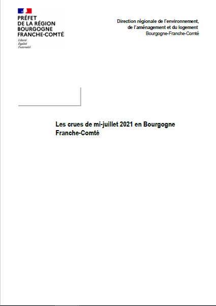 note descriptive des crues de mi-juillet 2021 en Bourgogne Franche-Comté, DREAL Bourgogne-Franche-Comté