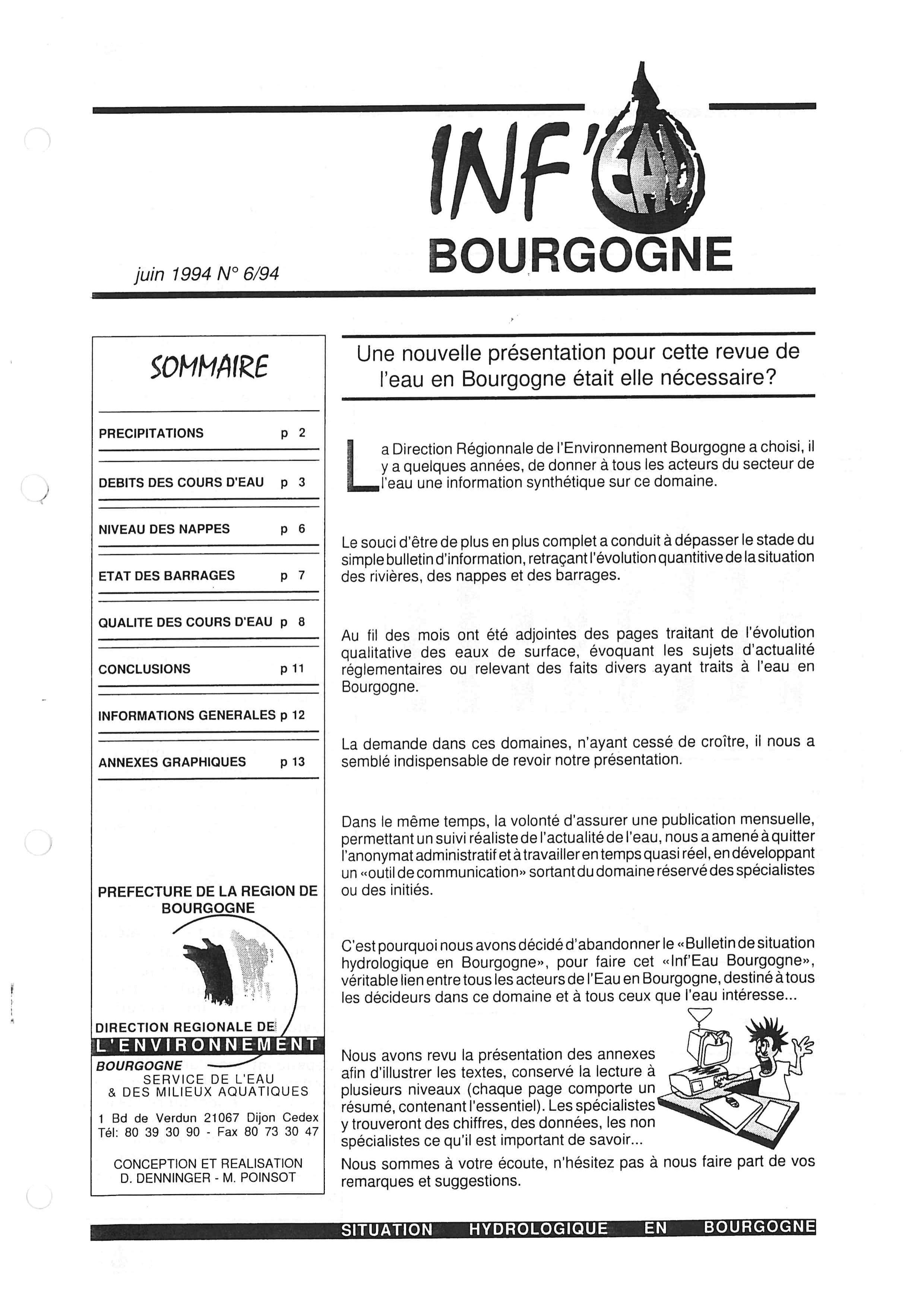 Bulletin hydrologique du mois de mai 1994