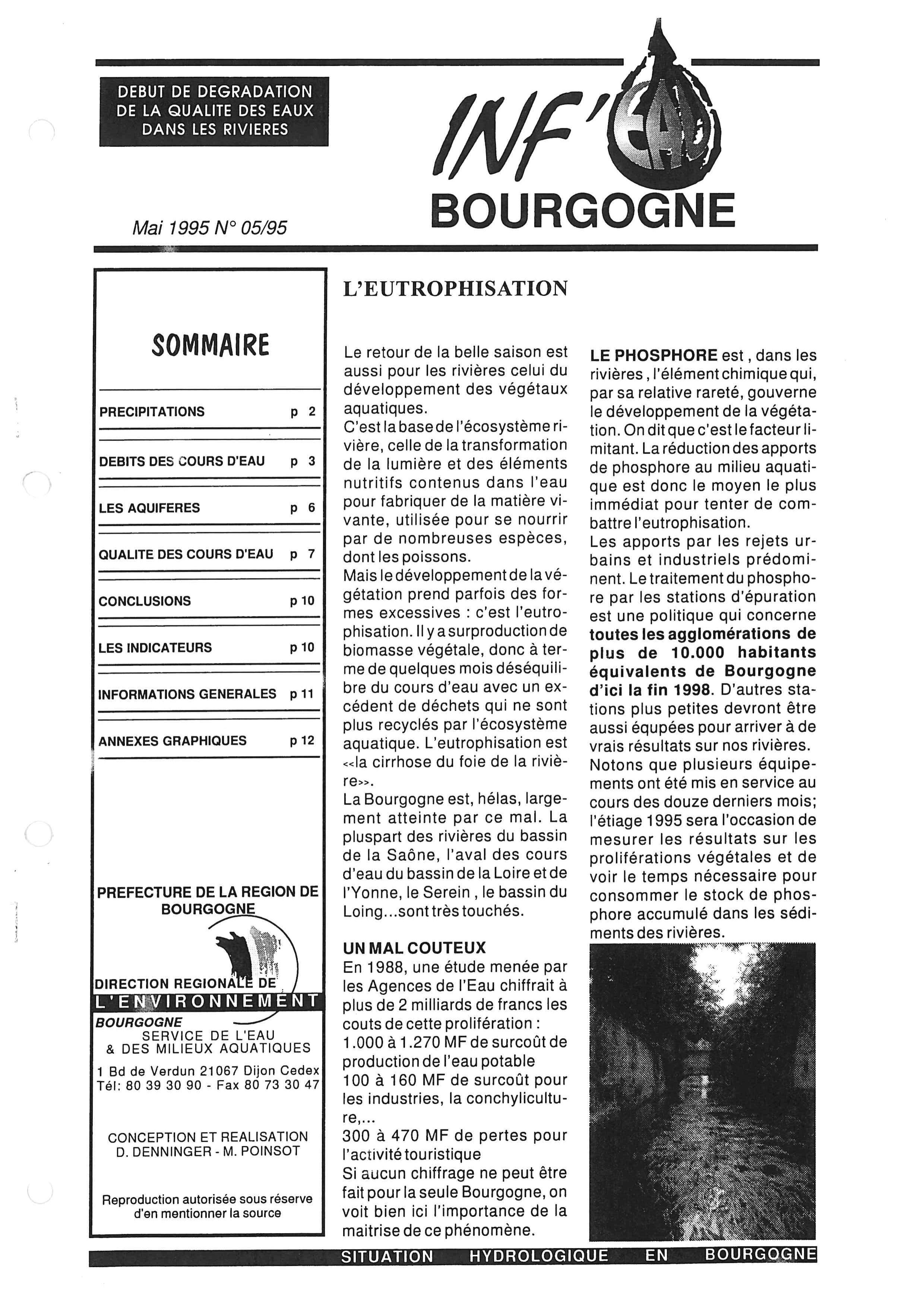Bulletin hydrologique du mois d'avril 1995
