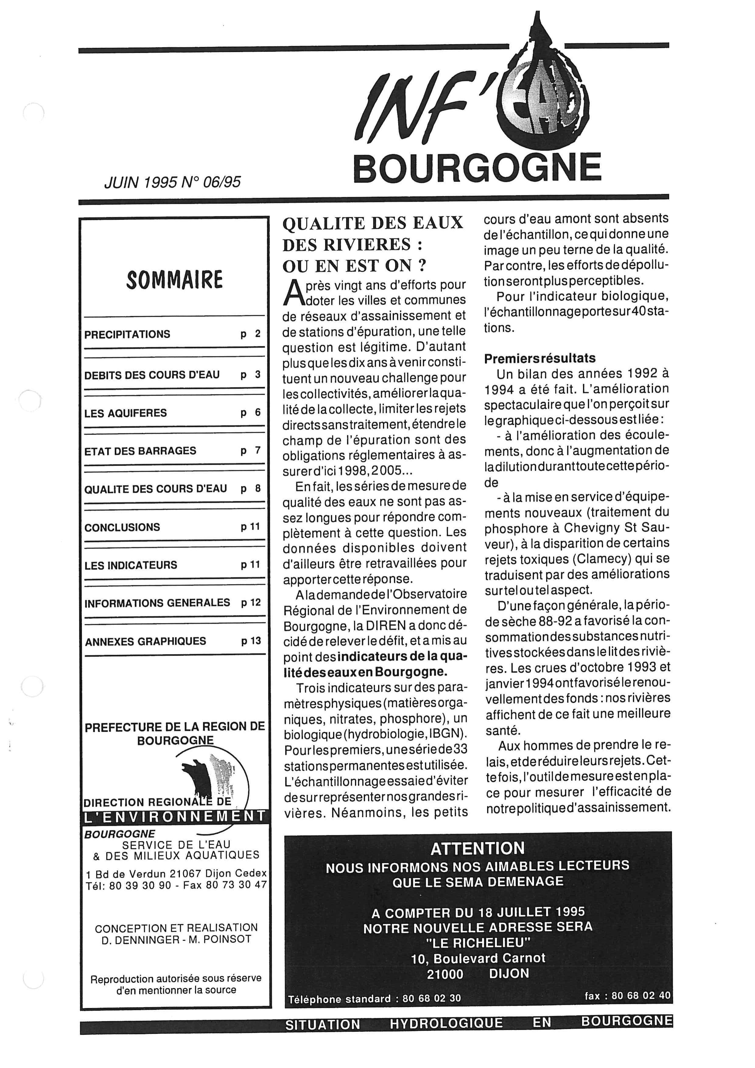 Bulletin hydrologique du mois de mai 1995