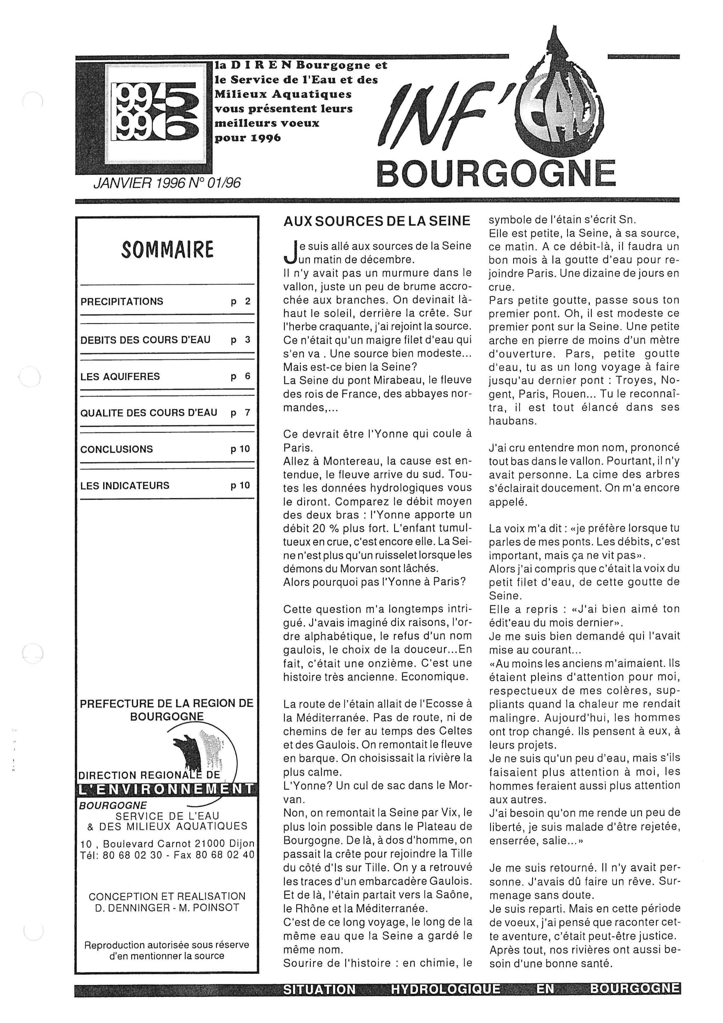 Bulletin hydrologique du mois de décembre 1995