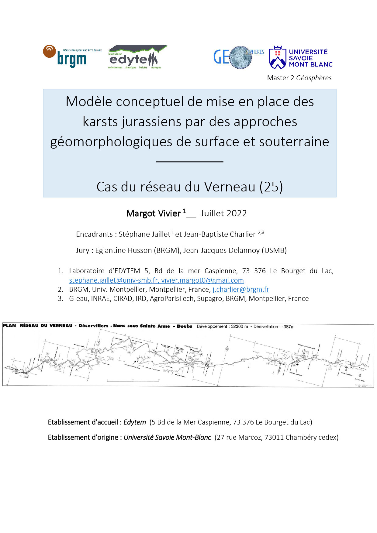 Mémoire de M2 de géographie réalisé au laboratoire Edytem (Université Savoie Mont-Blanc)