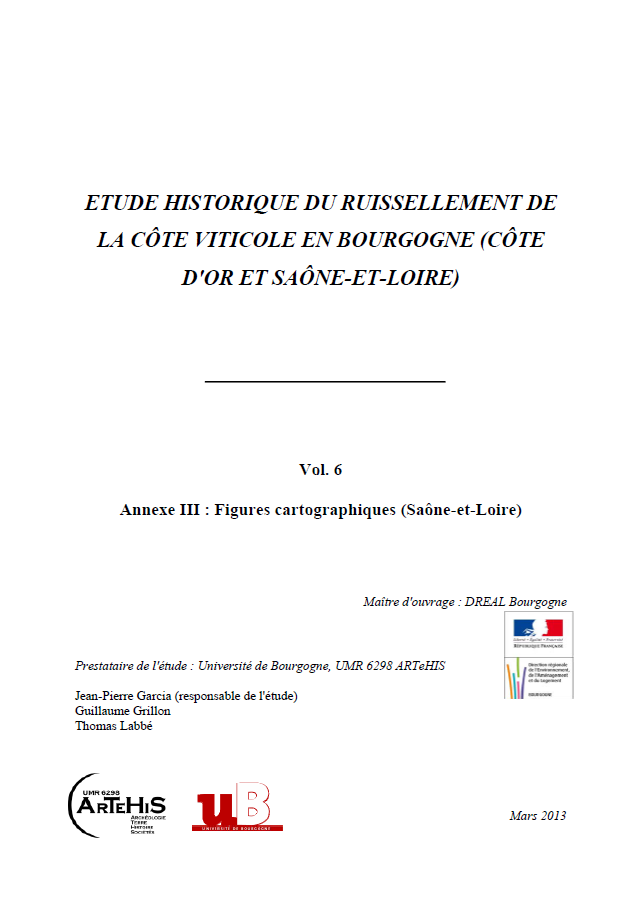 Etude historique du ruissellement de la côte viticole en Bourgogne (21 et 71) - Volume 5: Annexe II: Figures cartographiques (71)